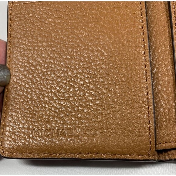 Michael Kors Brown Wallet Small Tri-fold Pebbled Leather 3" x 4" - Picture 6 of 8